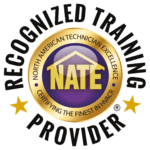 Recognized training provider NATE badge